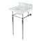 Kingston Brass 19 Carrara Marble Console Sink with Brass Legs 8 Faucet Drillings, Marble WhitePolished Nickel KVPB1917M386ST - alternate 1